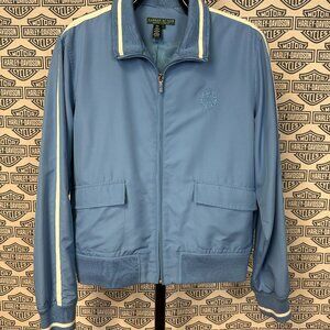 LRL Lauren Activewear Ralph Lauren Womens Full Zip Windbreaker Jacket Large Blue